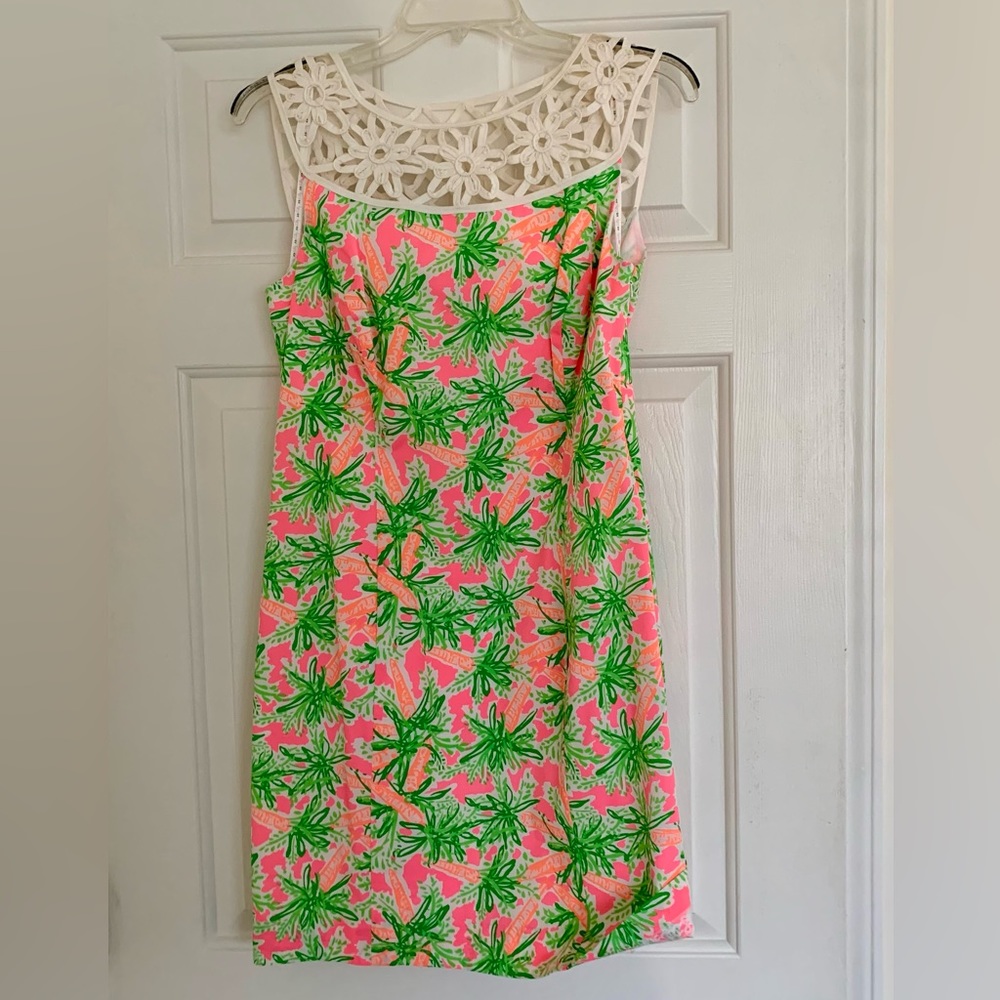 Lilly Pulitzer size 6 print dress with lace woven top
